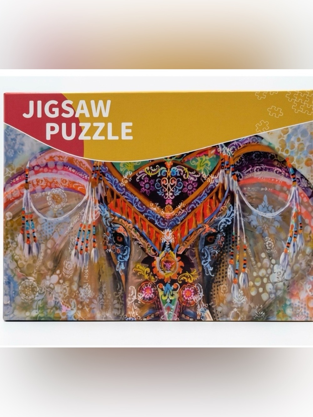 Colorful Elephant Art 500 Piece Wooden Jigsaw Puzzle -